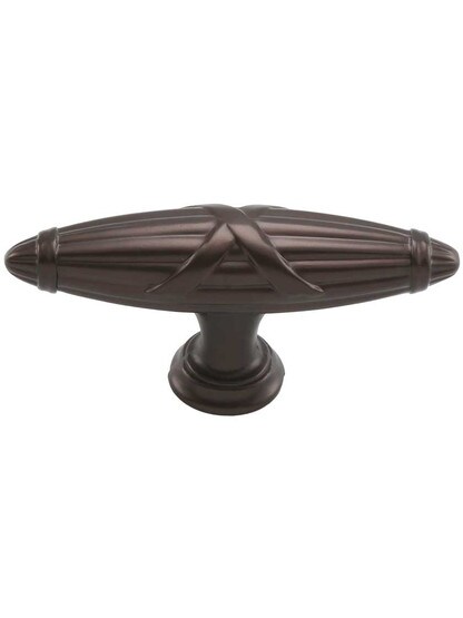 Delphi Ribbon and Reed T-Pull - 2 3/4 inch in Oil-Rubbed Bronze.